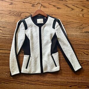 Fitted Rebecca Taylor jacket in black and white with sophisticated accents